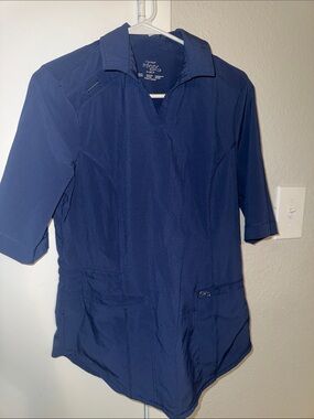 NFINITY Navy Short Sleeve Women's Polo-Style Scrub Top